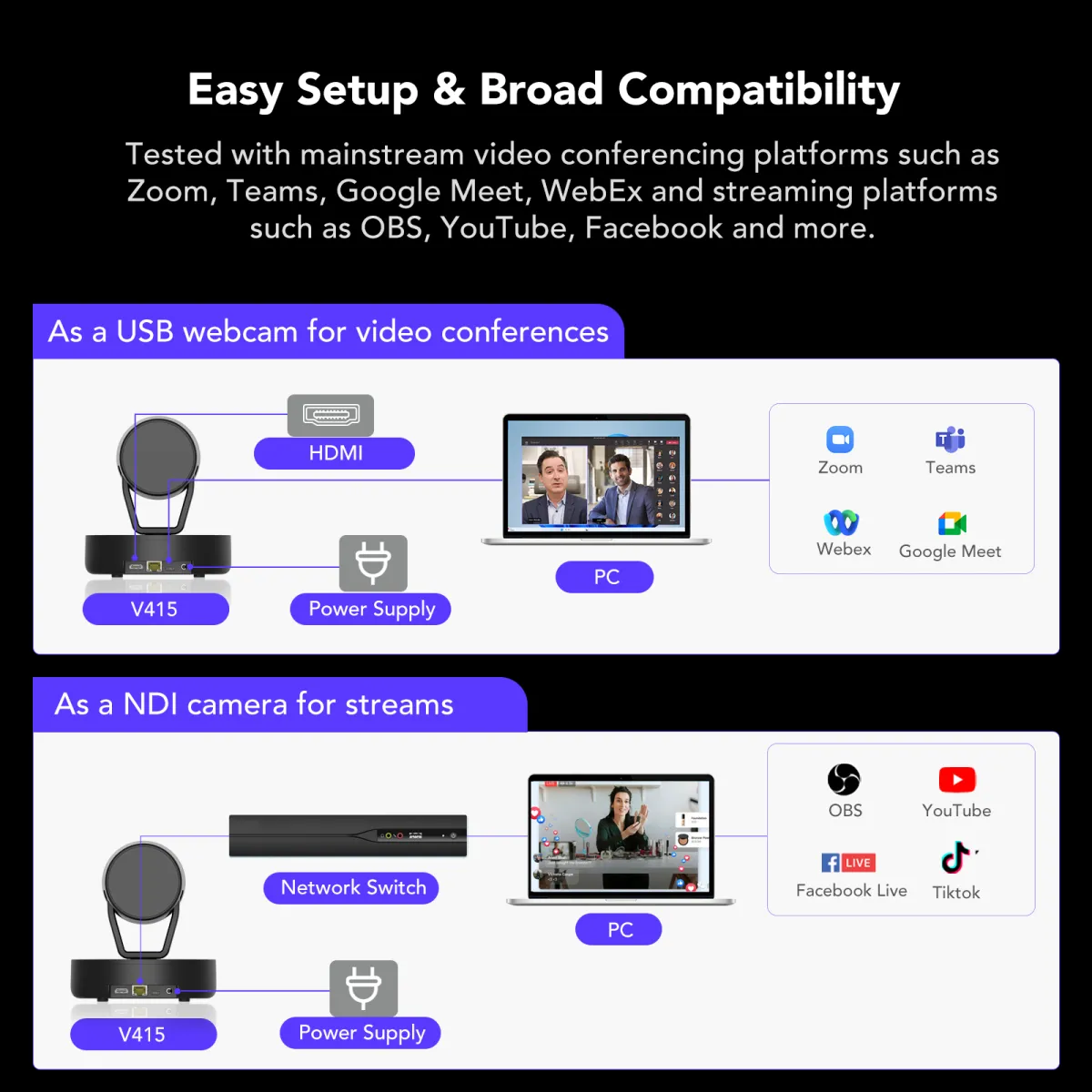 Nearity V415: Zoom Certified 4K PTZ Conference Camera